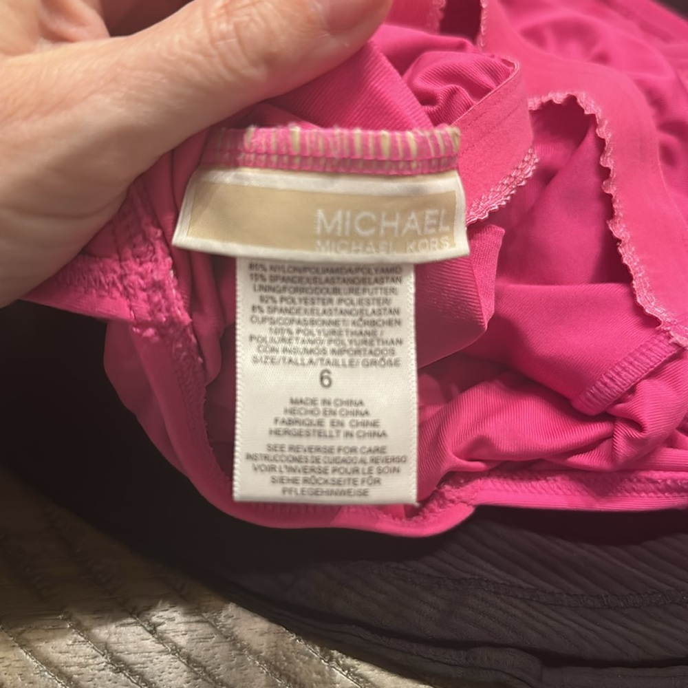 Michael Kors Pink Halter Neck One-Piece Swimsuit - Picture 3 of 3